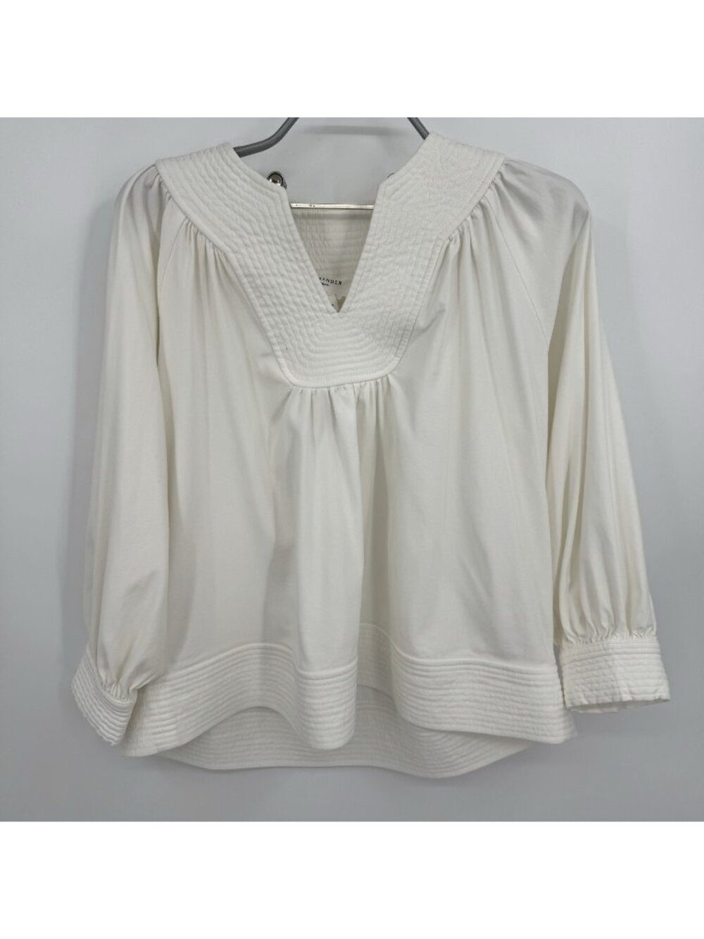 Pomander Place by Tuckernuck White Koa Blouse size S Small Po